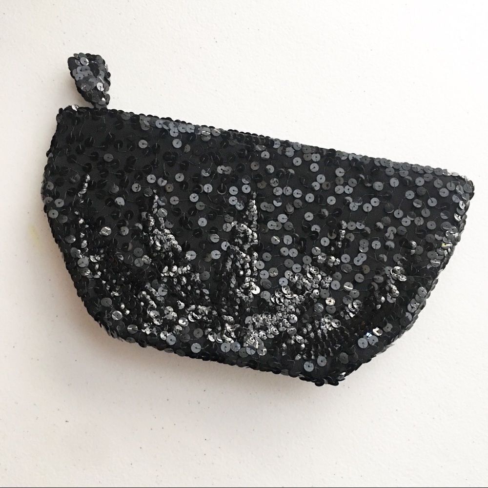 Vintage Magid Sequin Zipper Clutch